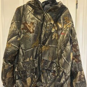 Scent blocker men 2XL insulated hooded camo hunting jacket